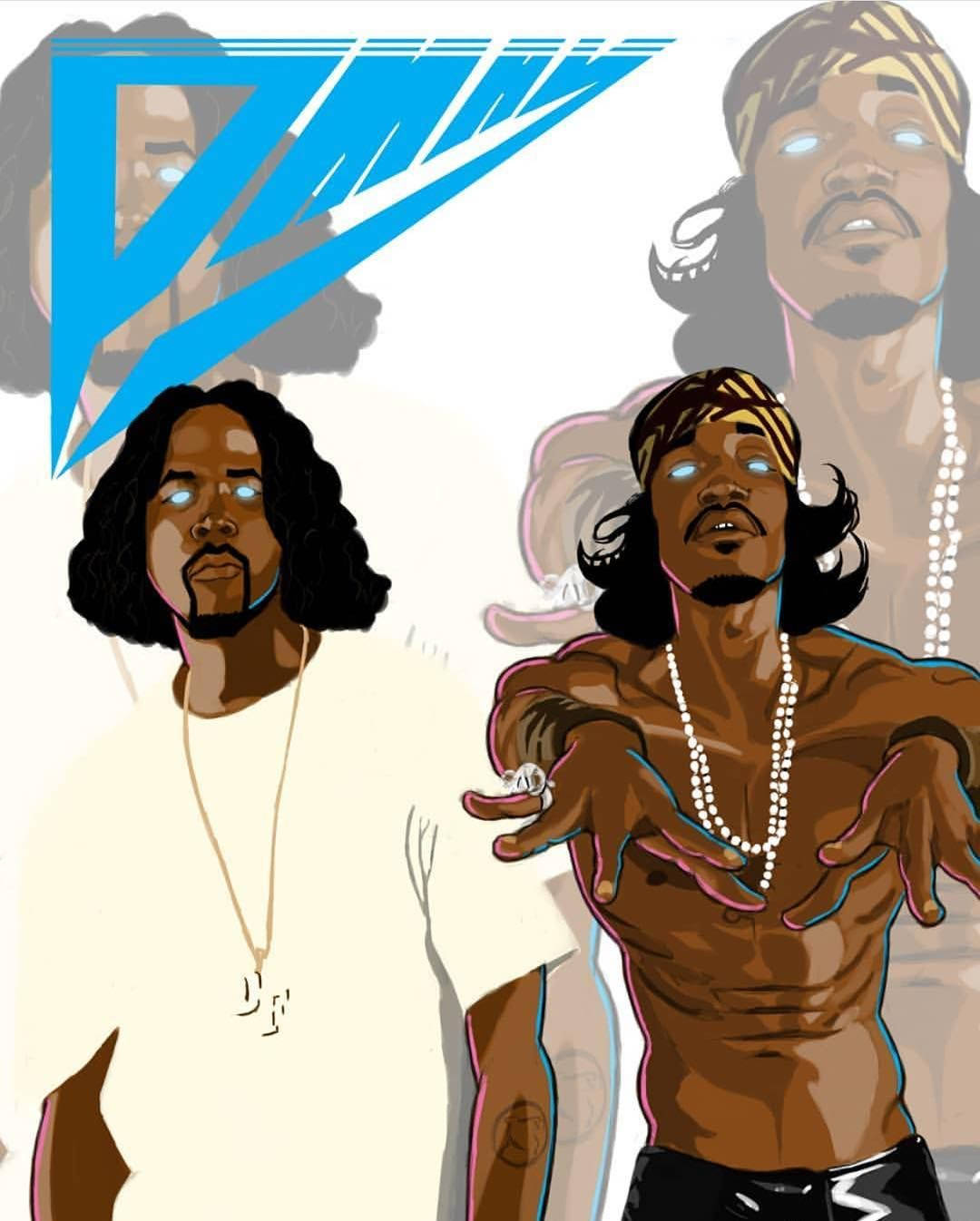 Outkast André 3000 Big Boi Hip Hop Art Background