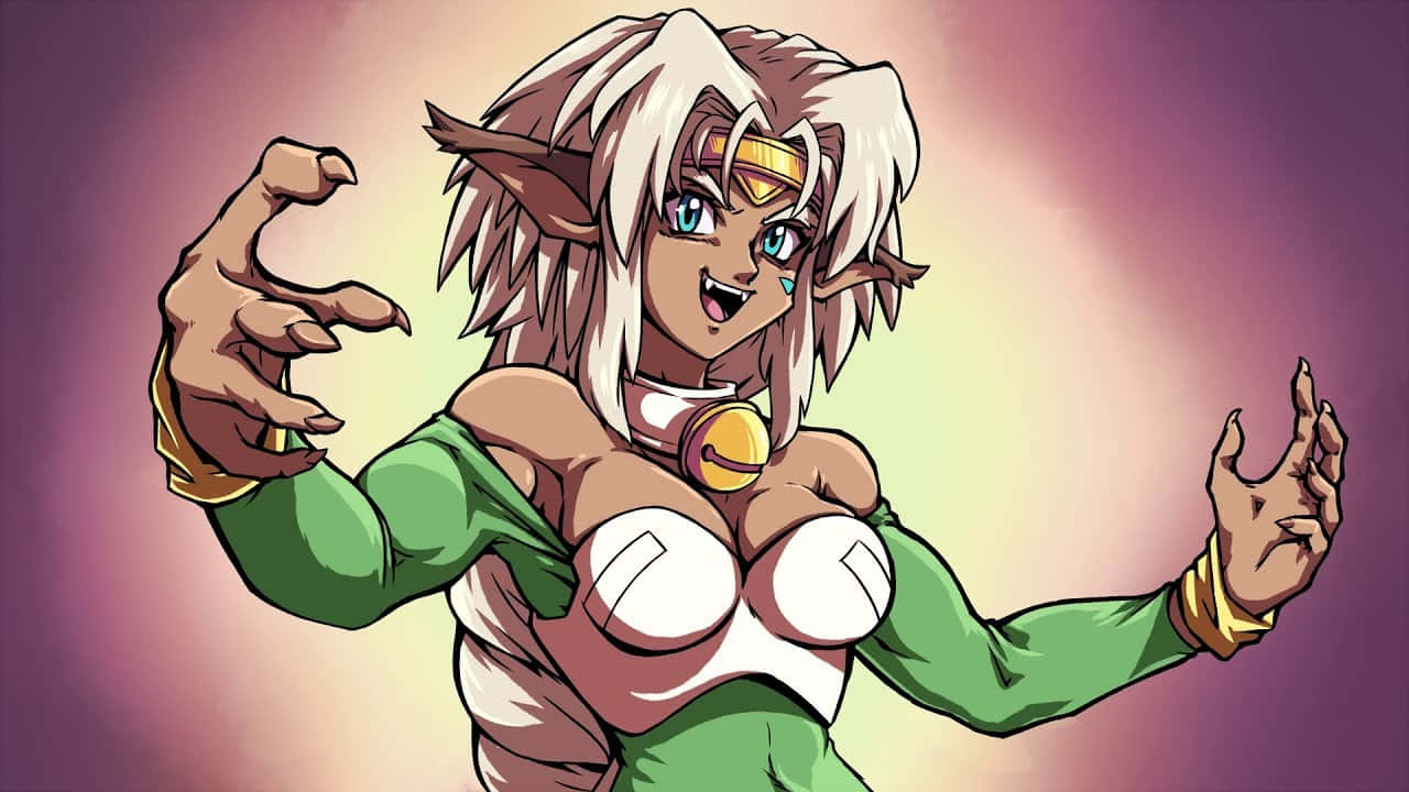 Outlaw Star Aisha Clanclan Actie Houding Achtergrond