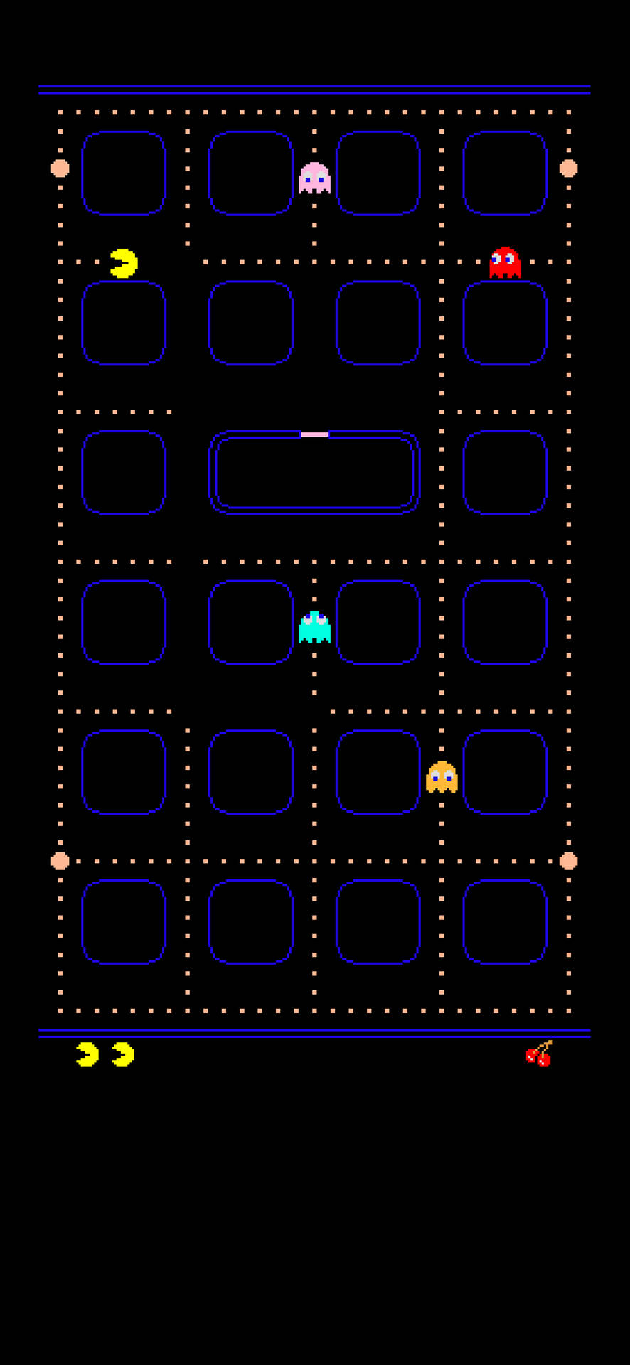 Outline Pacman Video Game Wallpaper