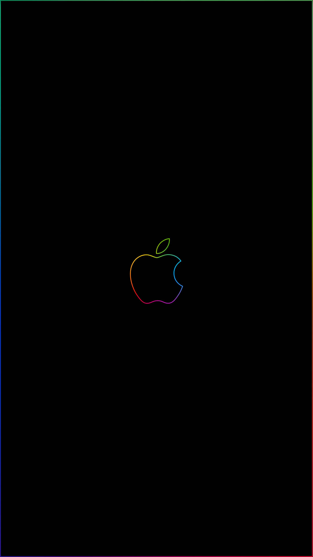 Outline Apple Logo Rainbow Wallpaper