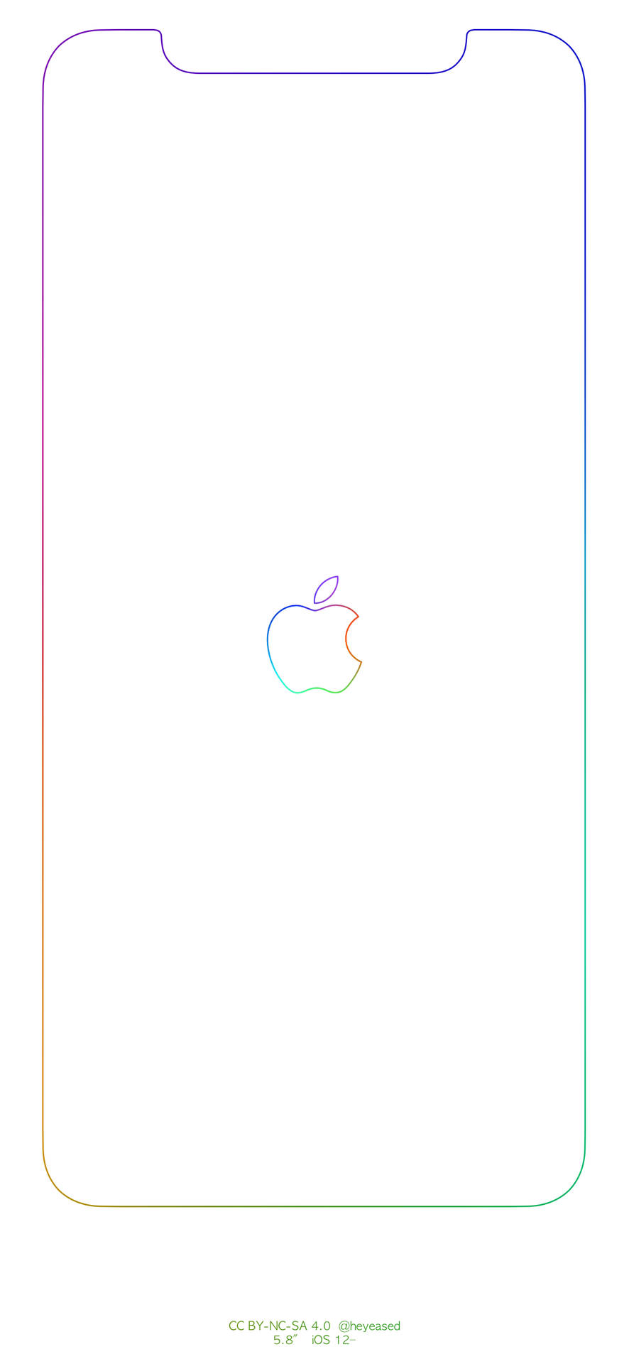 Download Iphone Xs Max Apple Background Colorful Outline | Wallpapers.com