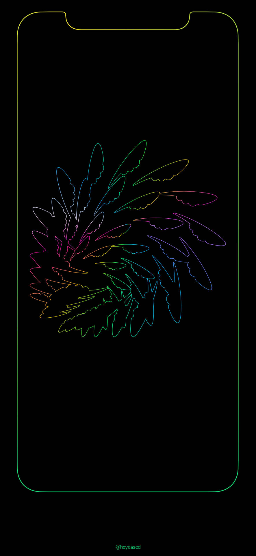 Outline Iphone Screen Gradient Rainbow Wallpaper