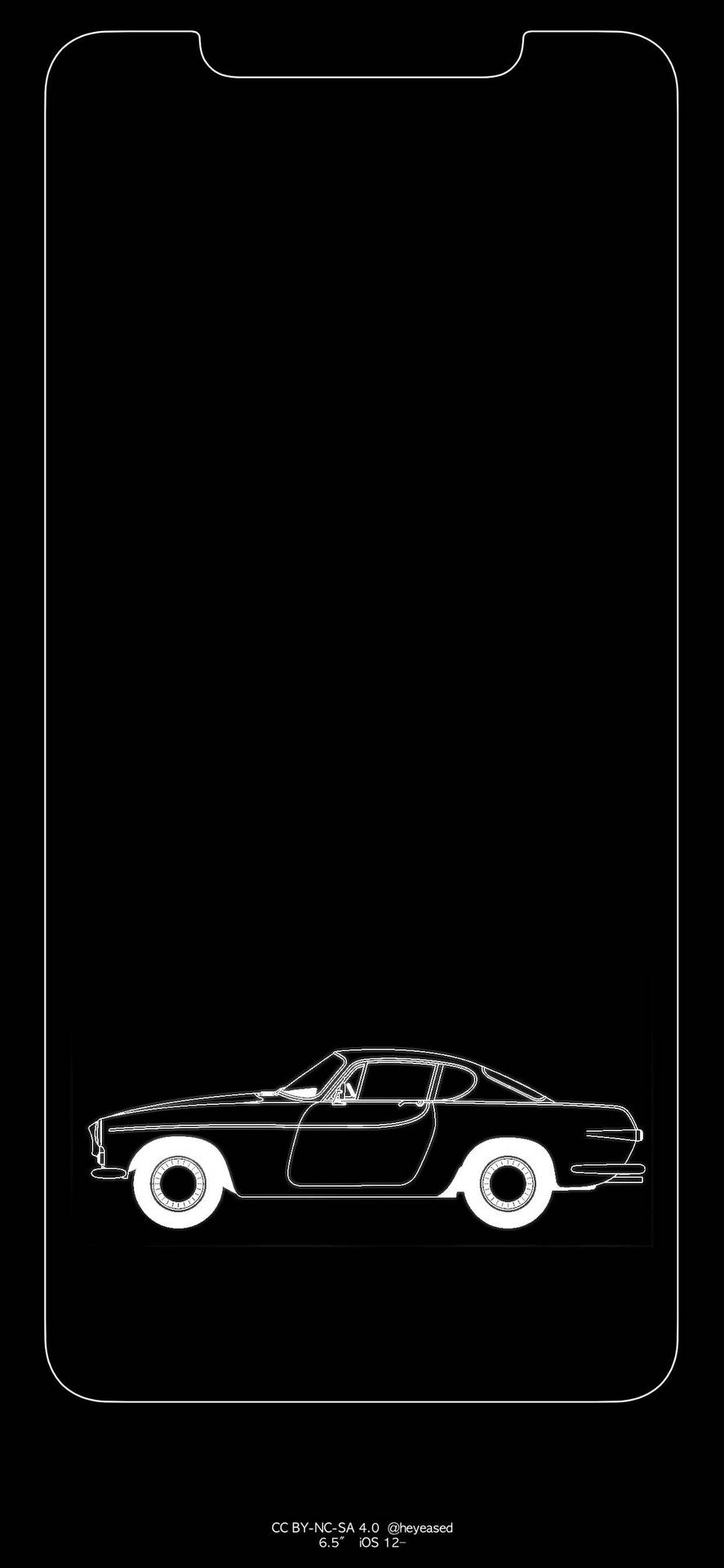 Iphone Outline Black Minimal Car Wallpaper
