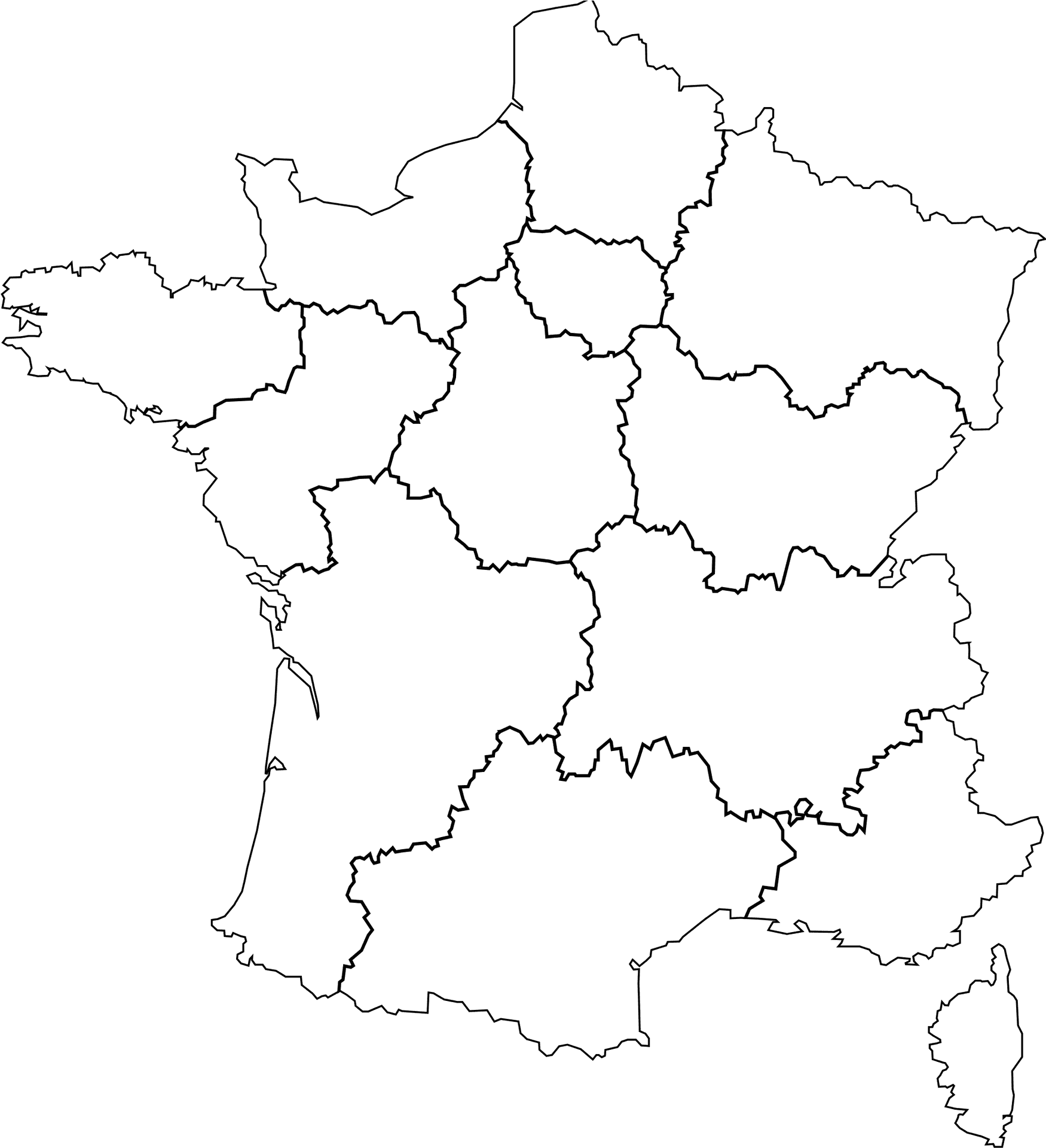 Outline Mapof France PNG