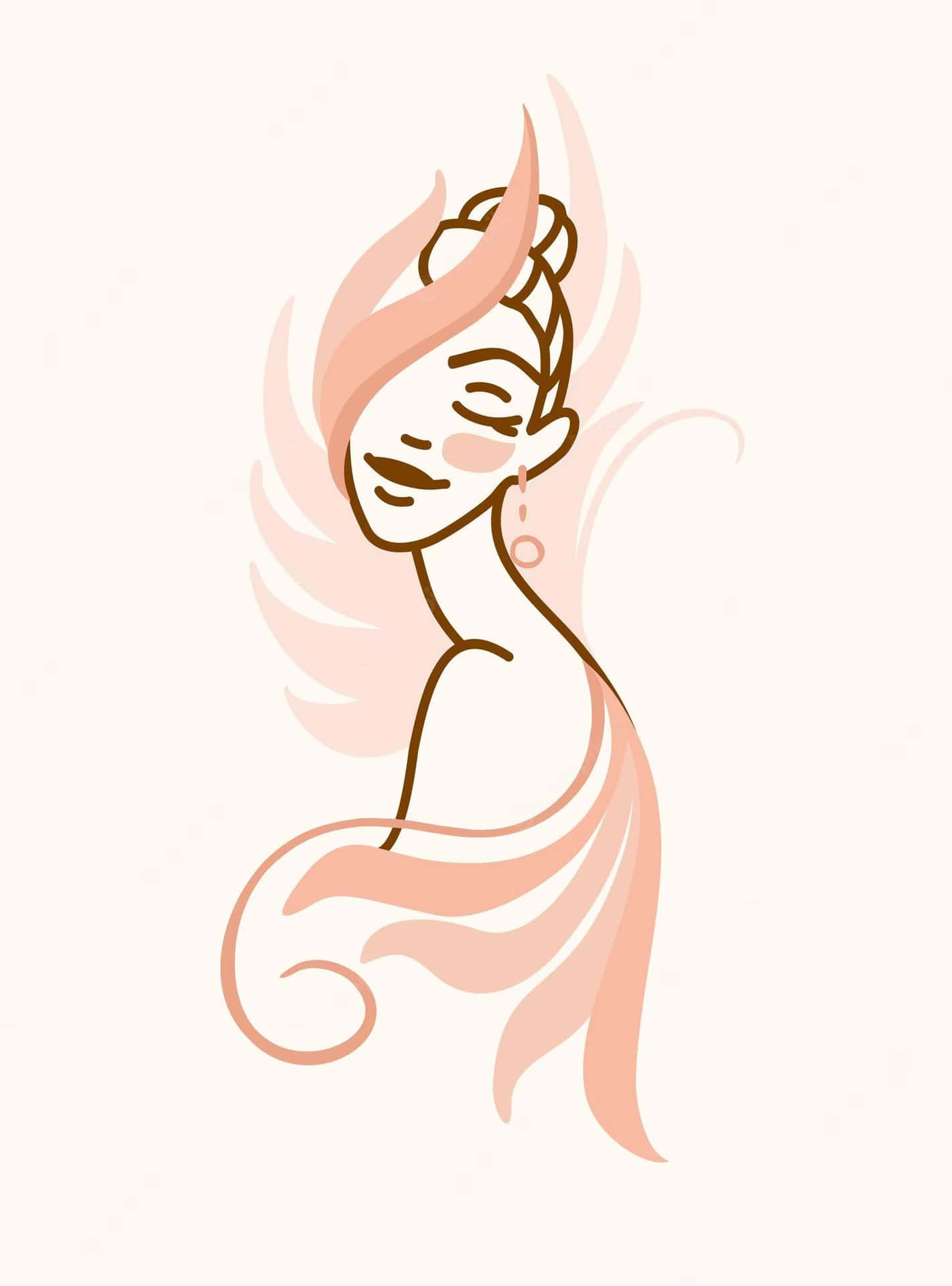 Einefrau Mit Pinkem Haar Und Flügeln.