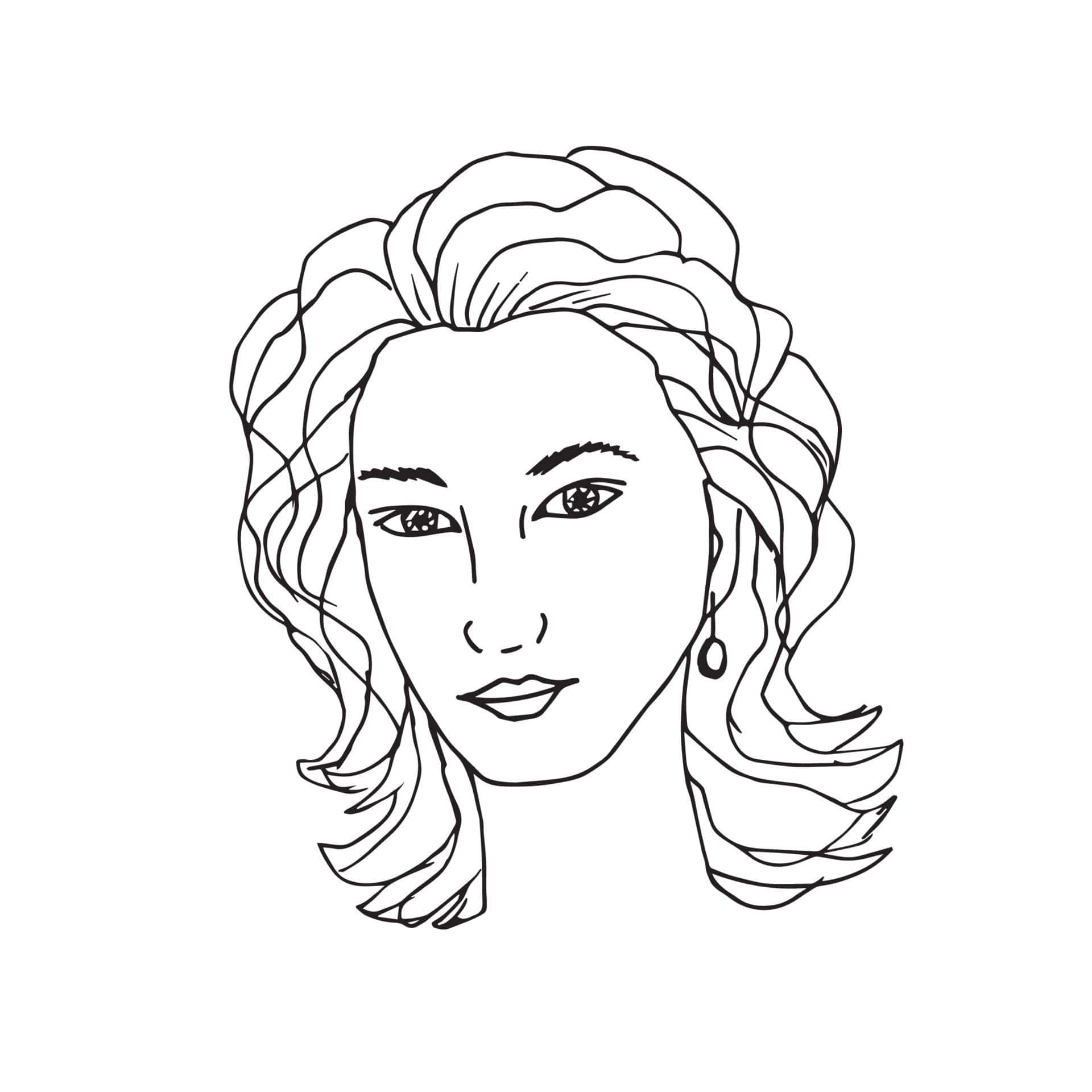 A Woman's Face Drawn In A Single Line