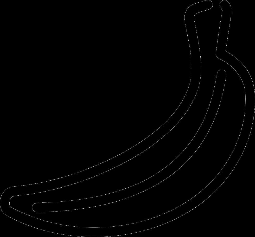 Outlined Banana Graphic PNG