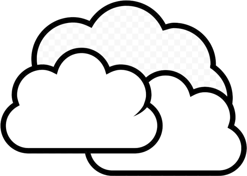 Outlined Cloud Clipart PNG