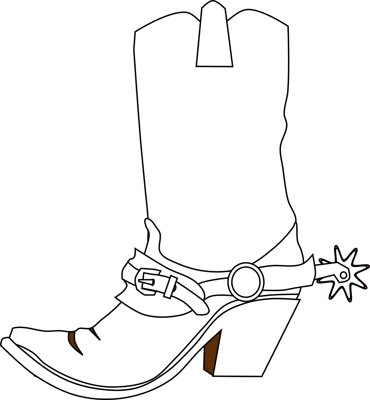 Outlined Cowboy Boot Illustration PNG