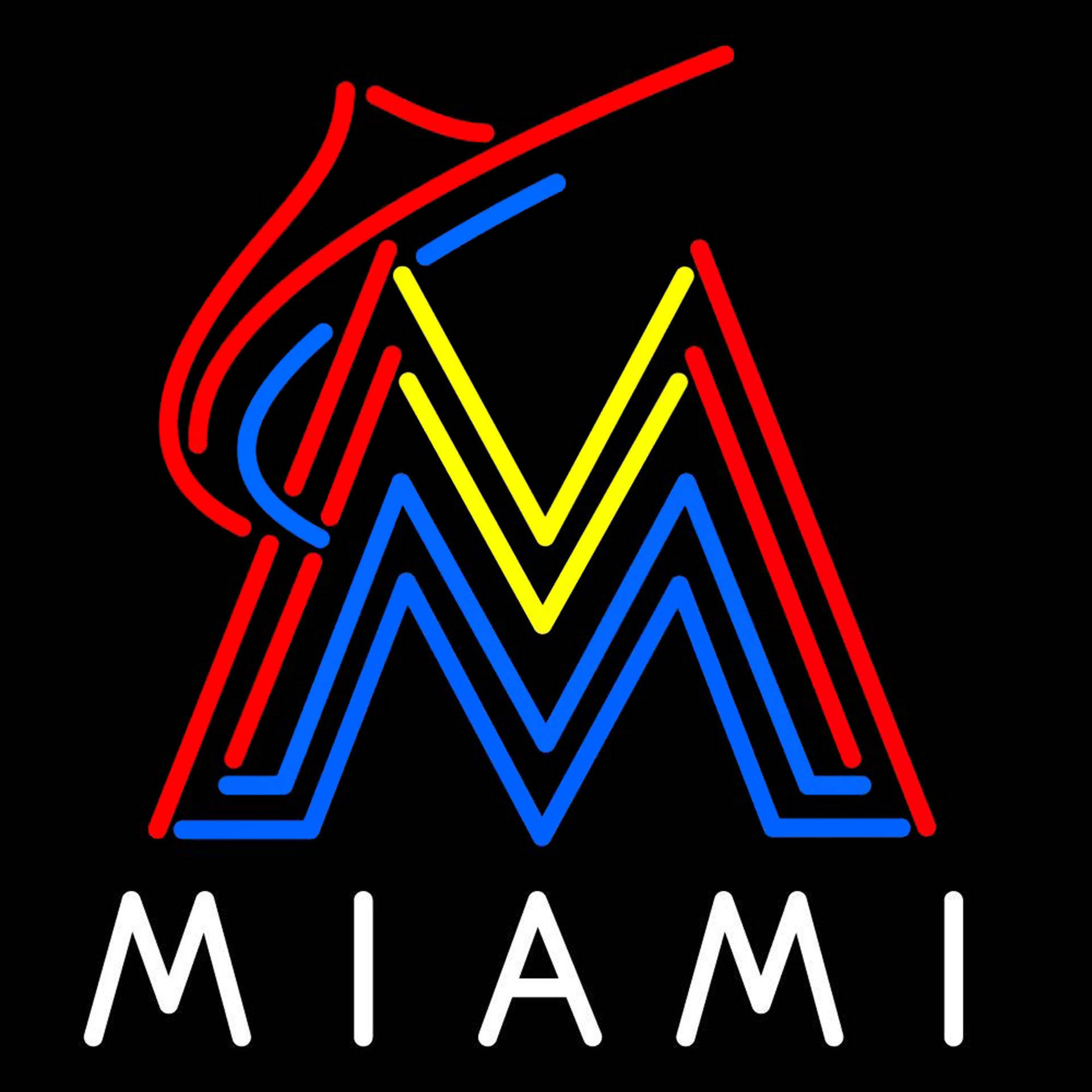 Miami Marlins Outlined Team Logo Image Wallpaper