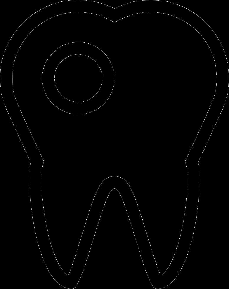 Outlined Tooth Graphic PNG