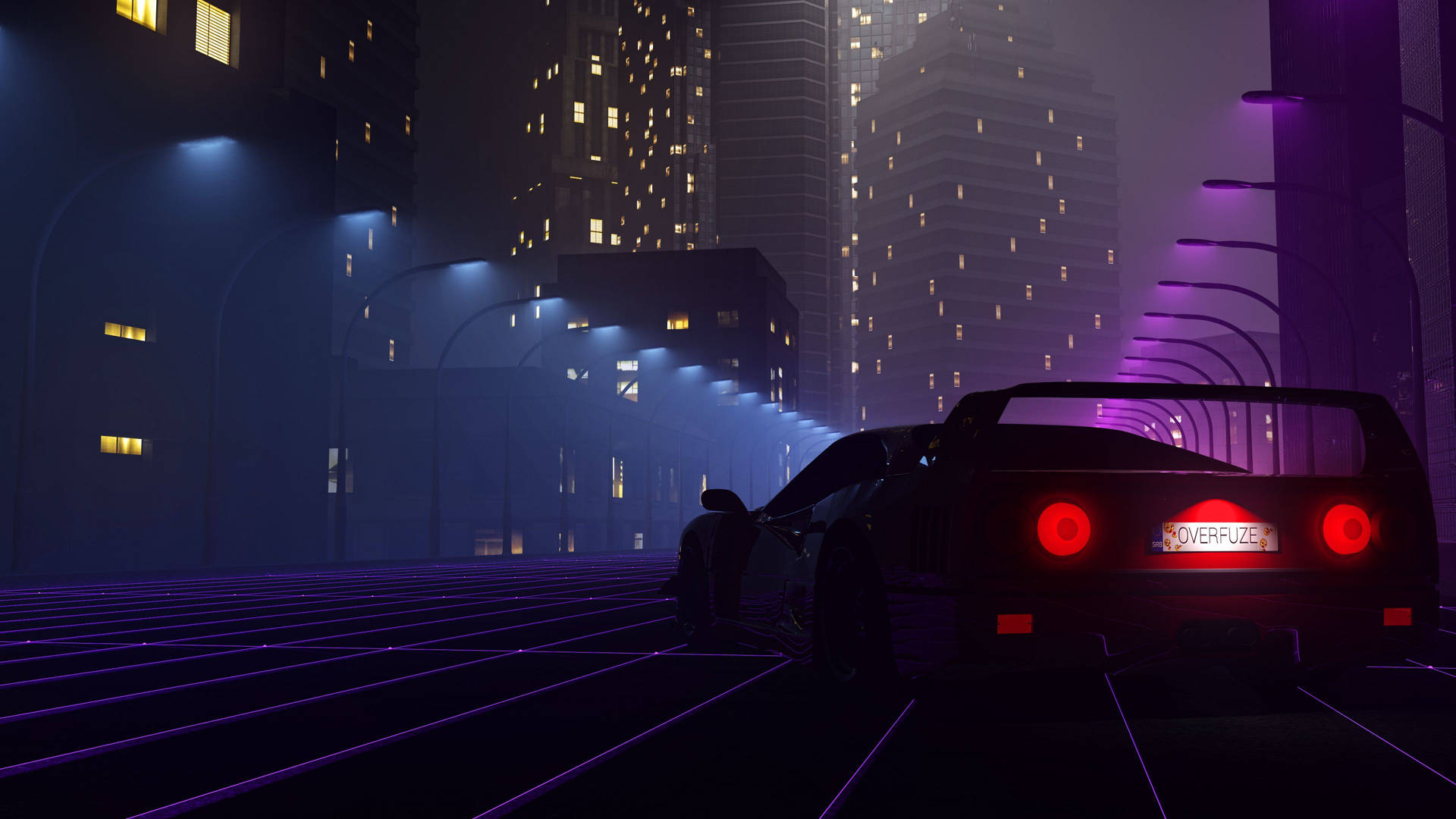 Download Outrun Futuristic Video Game Wallpaper | Wallpapers.com