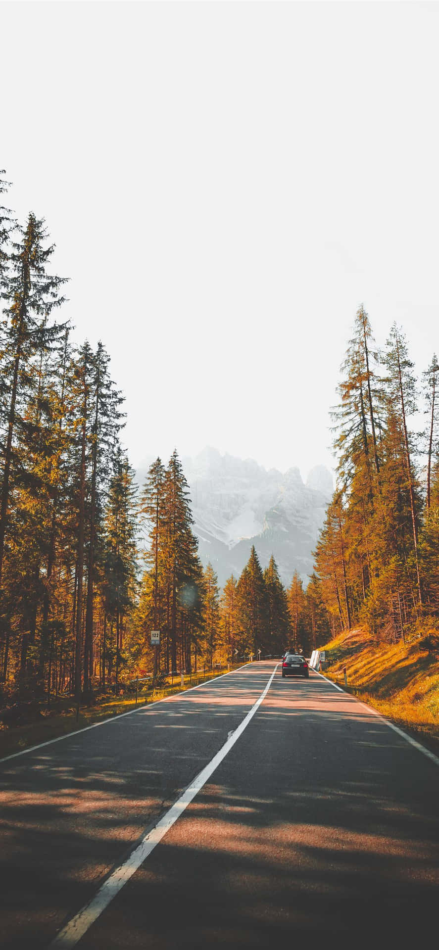 Aesthetic Autumn Road Outside Background