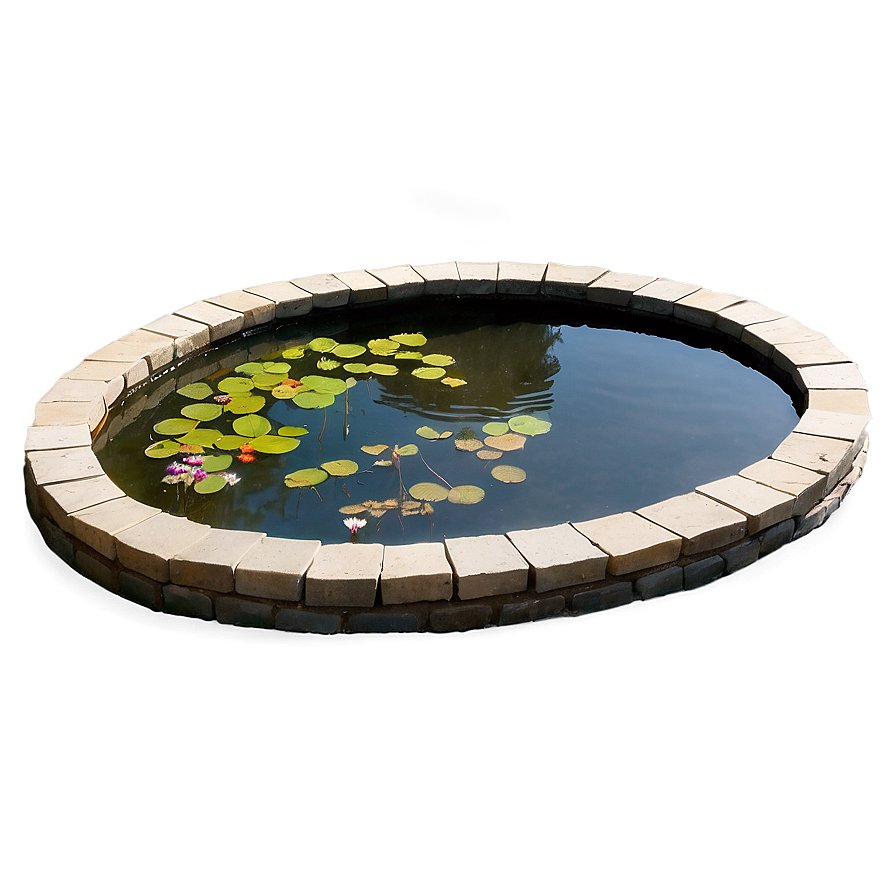 Oval Garden Pond Png 05252024 PNG