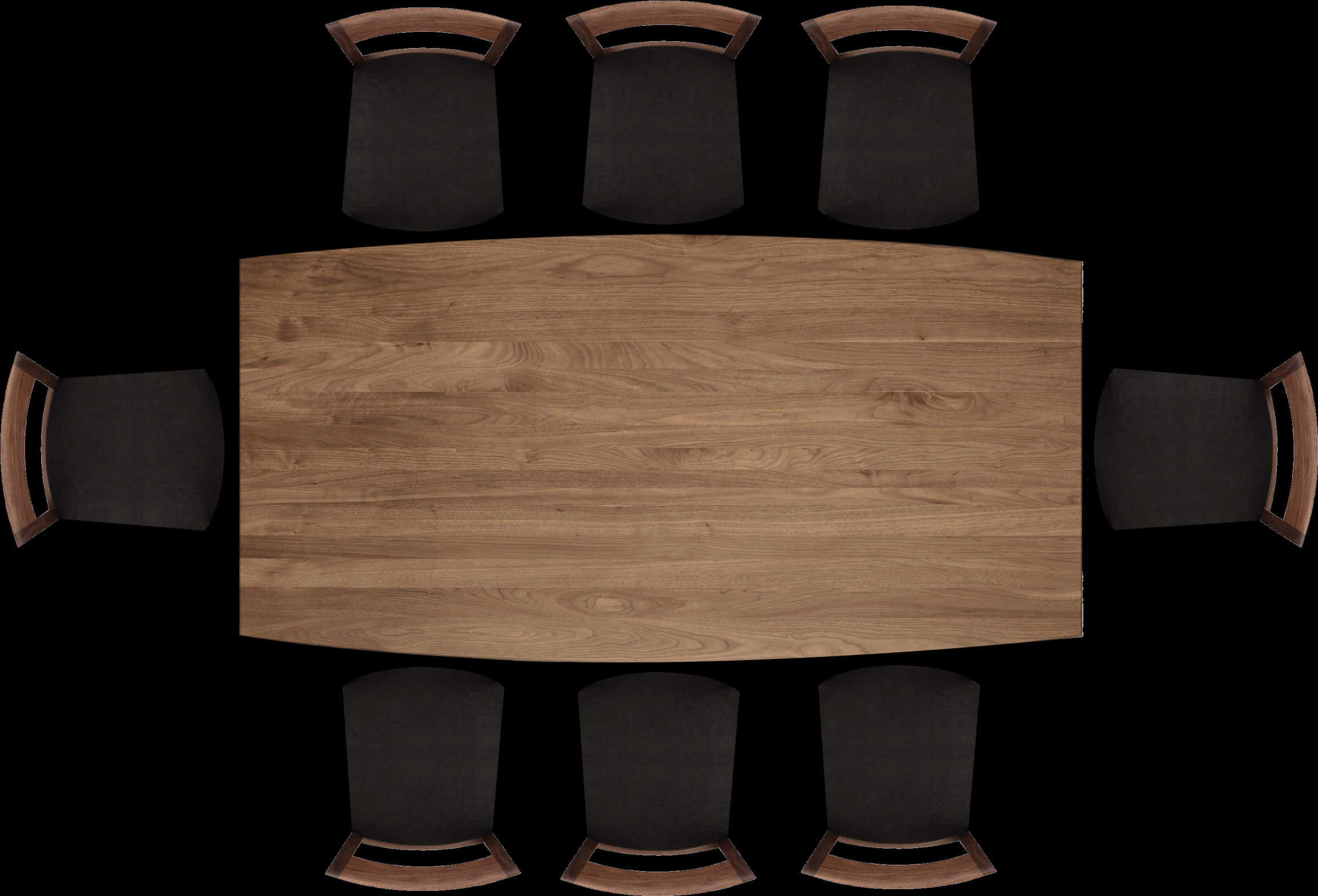 Oval Wooden Conference Tablewith Chairs PNG