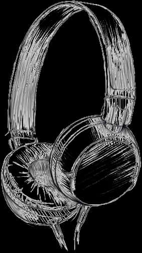 Over Ear Headphones Sketch PNG