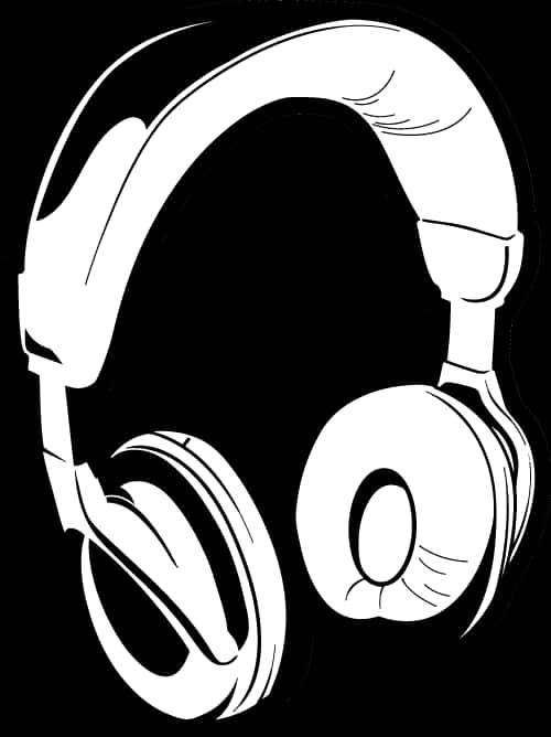 Over Ear Headphones Vector Illustration PNG