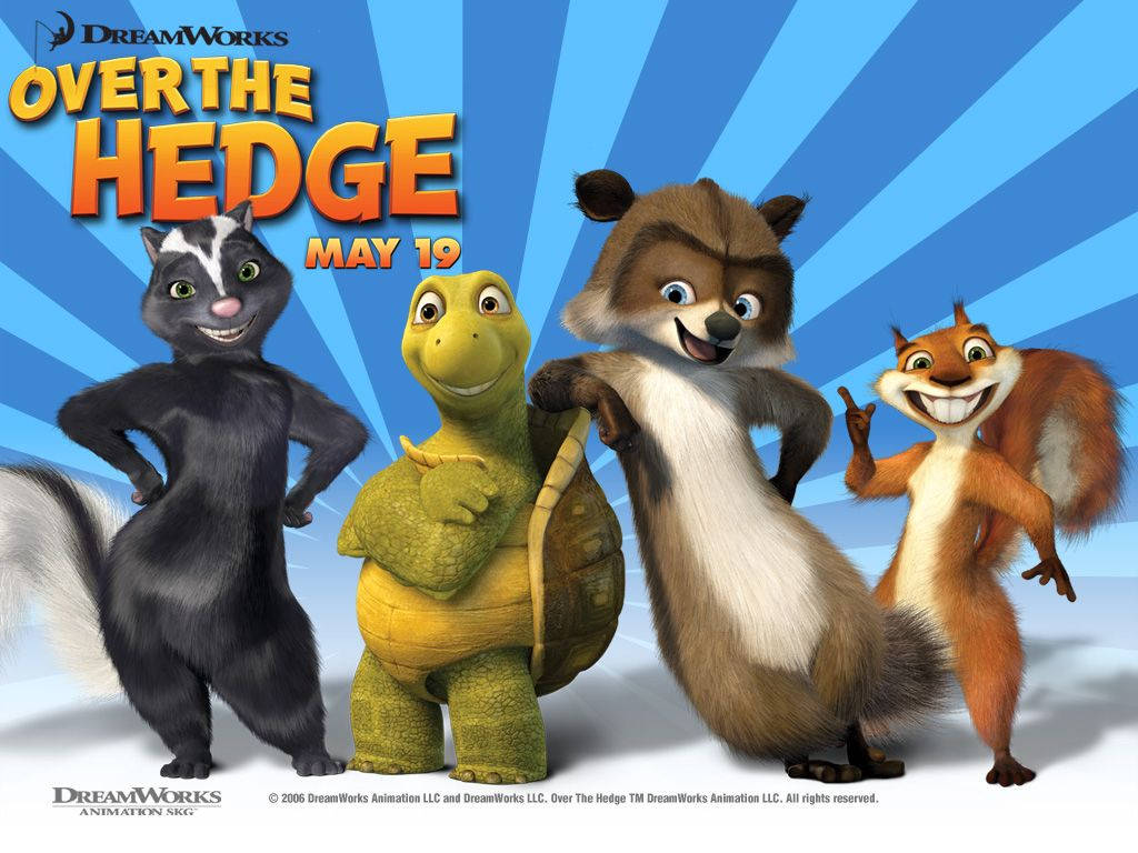 Over The Hedge Posing Poster Wallpaper
