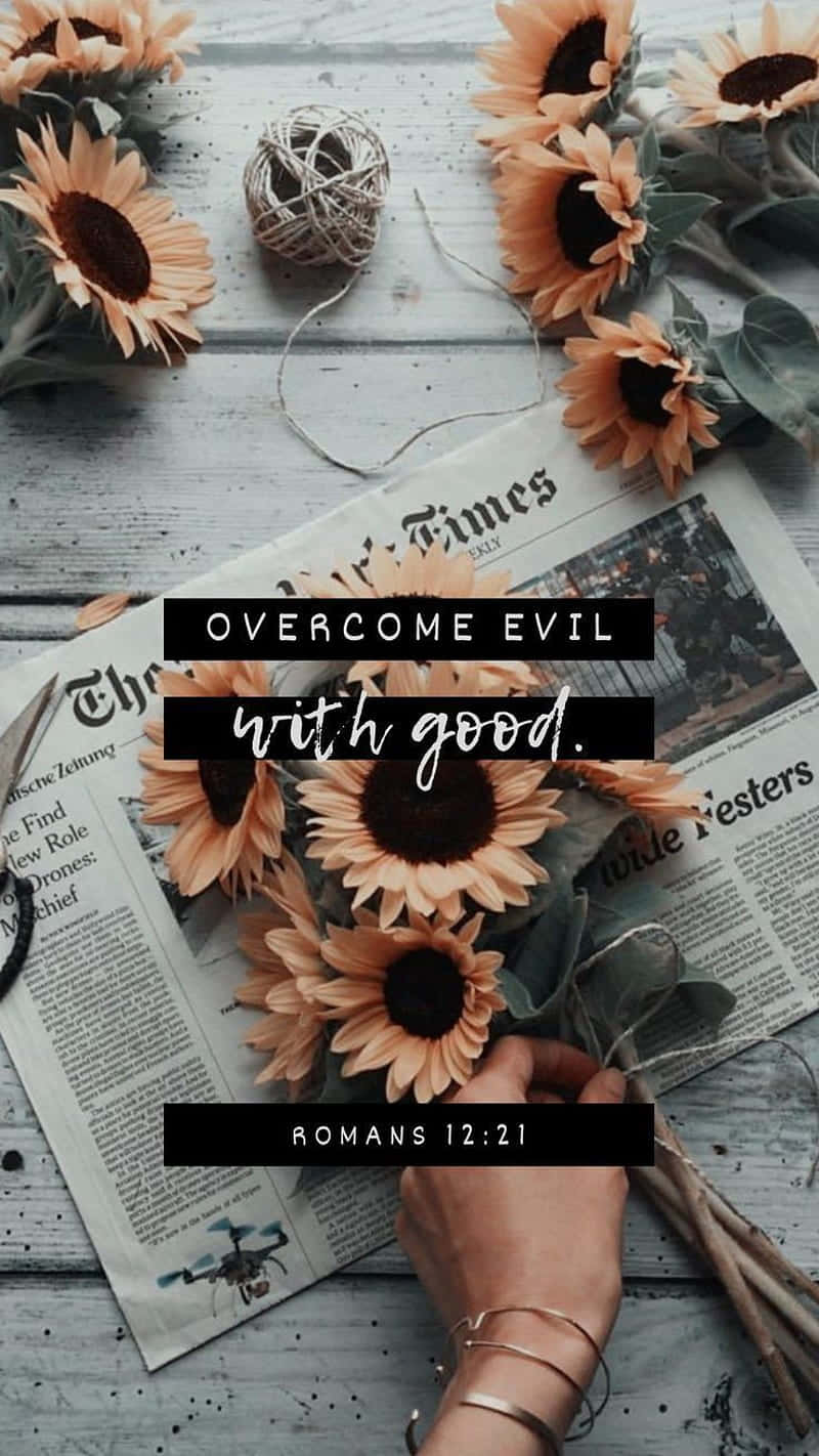 Overcome Evil With Good Inspirational Quote Wallpaper