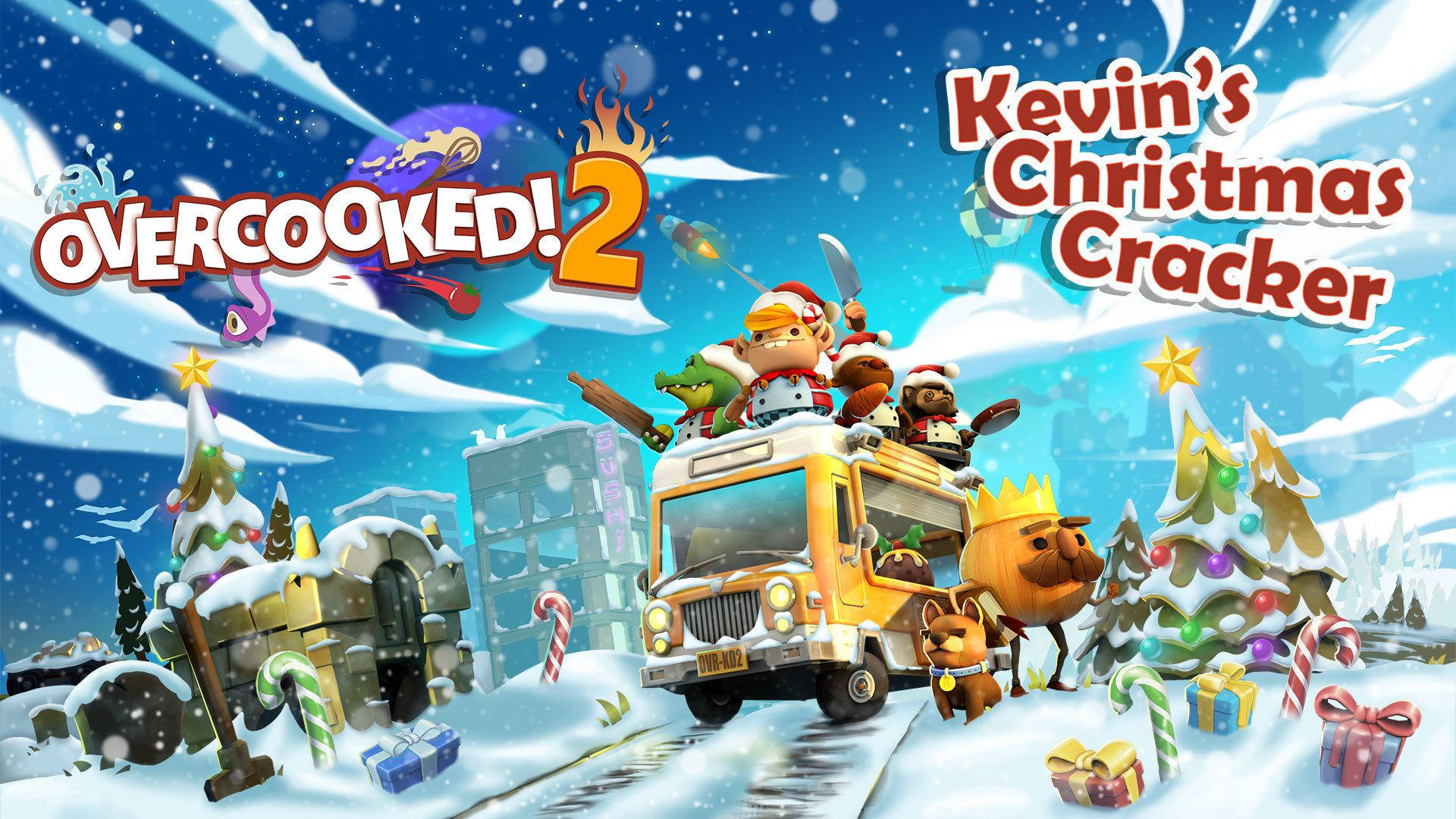 Overcooked 2 Kevin's Christmas Crackers Wallpaper