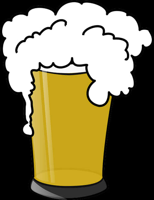 Overflowing Beer Glass Cartoon PNG