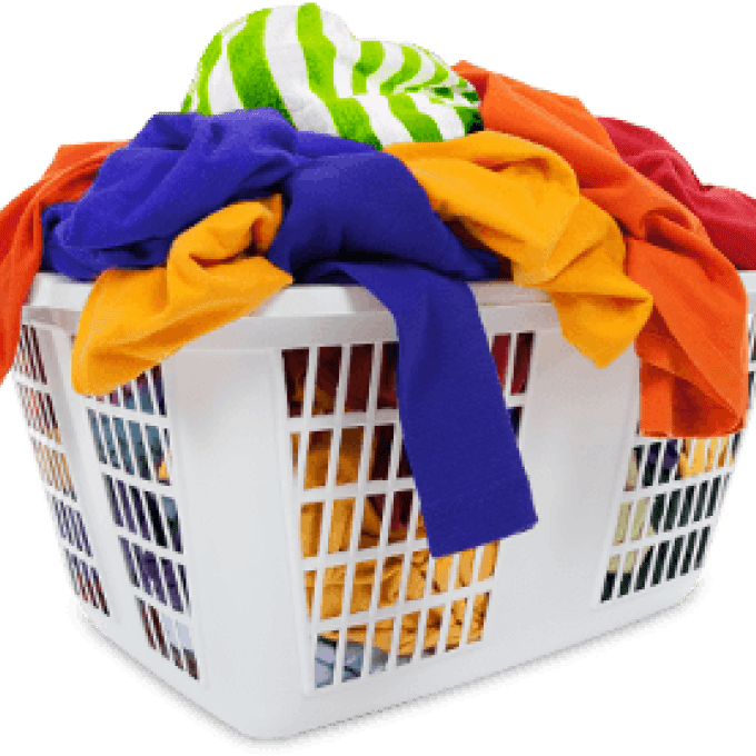 Overflowing Laundry Basket Colorful Clothes PNG