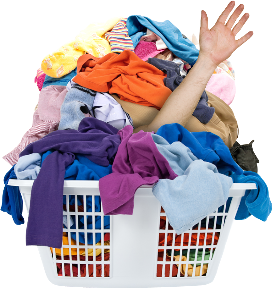 Overflowing Laundry Basket Drowning Person PNG