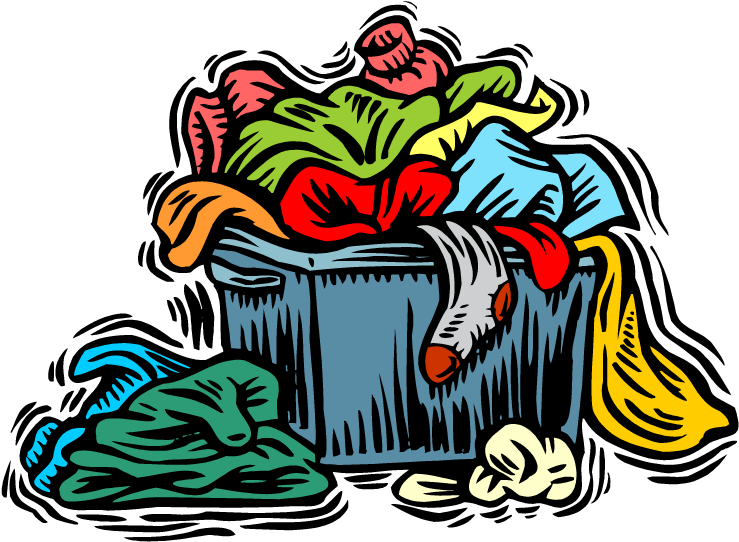 Overflowing Laundry Basket Illustration PNG
