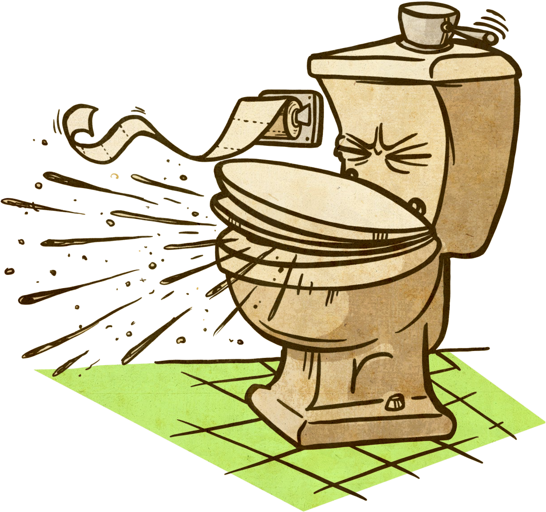 Overflowing Toilet Cartoon PNG
