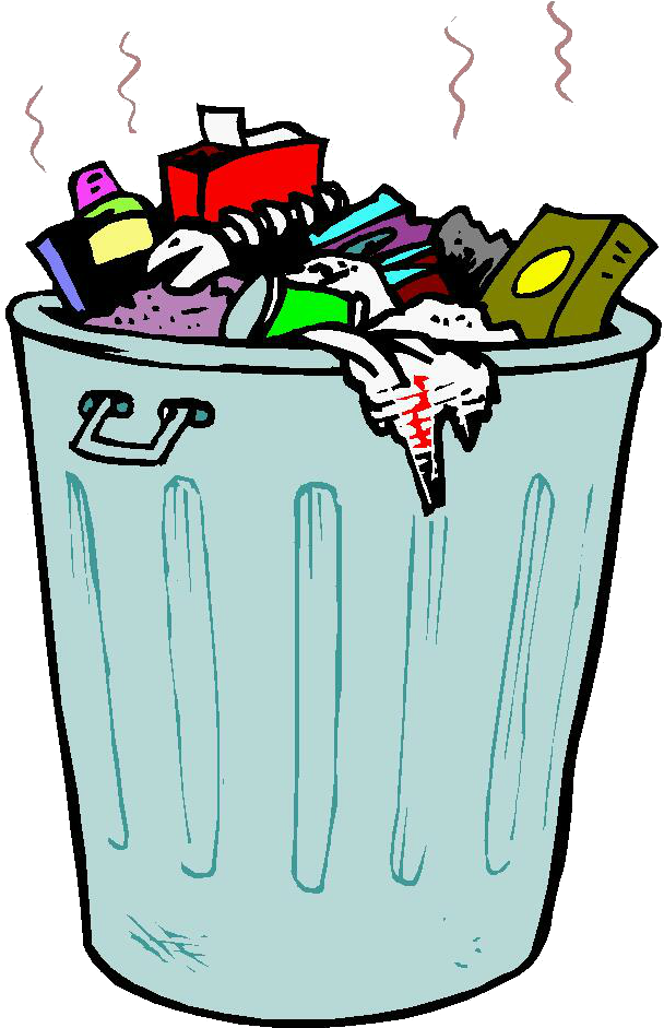 Overflowing Trash Bin Cartoon PNG