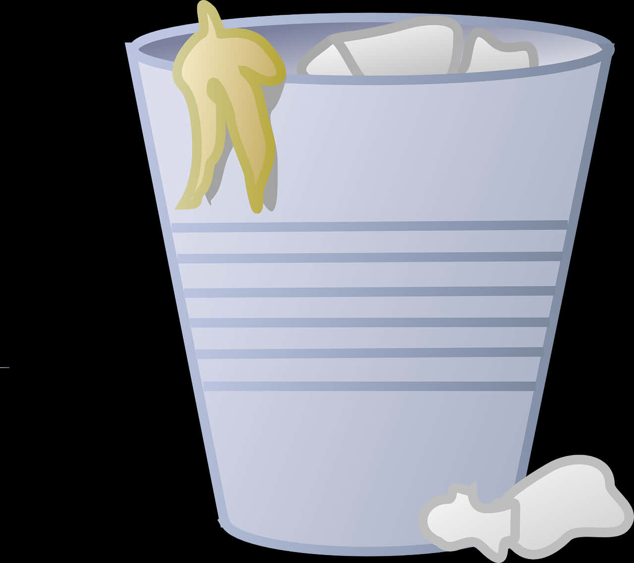 Overflowing Trash Can Illustration PNG