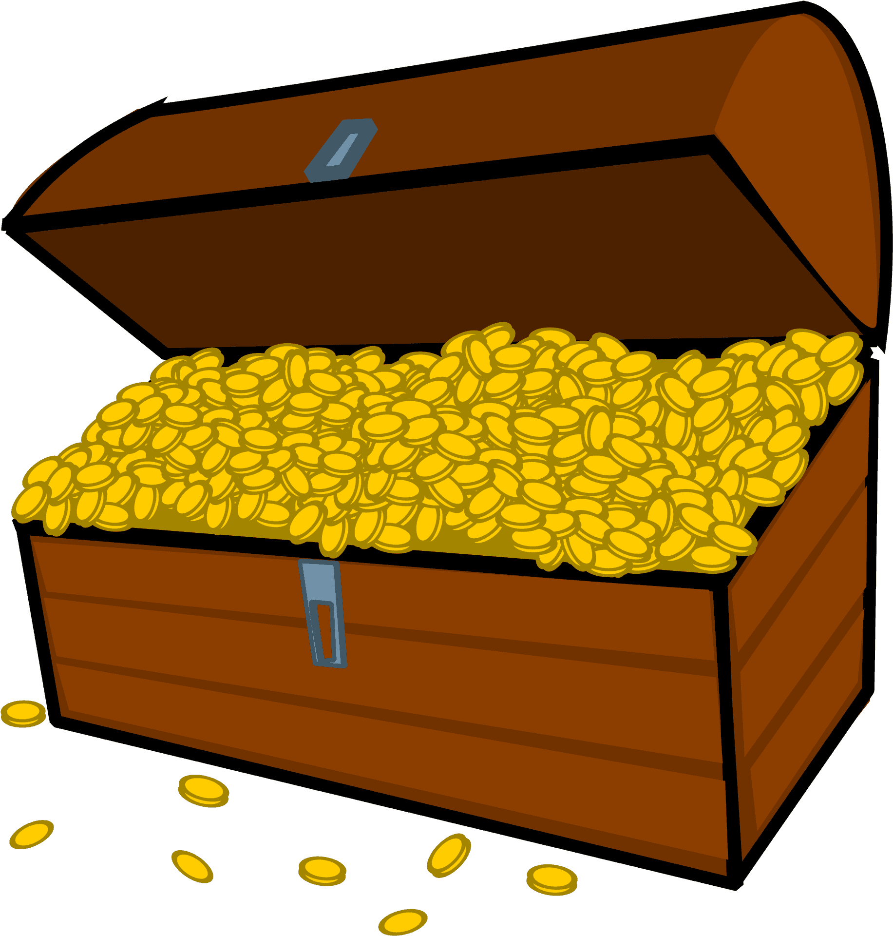 Overflowing Treasure Chest Illustration PNG