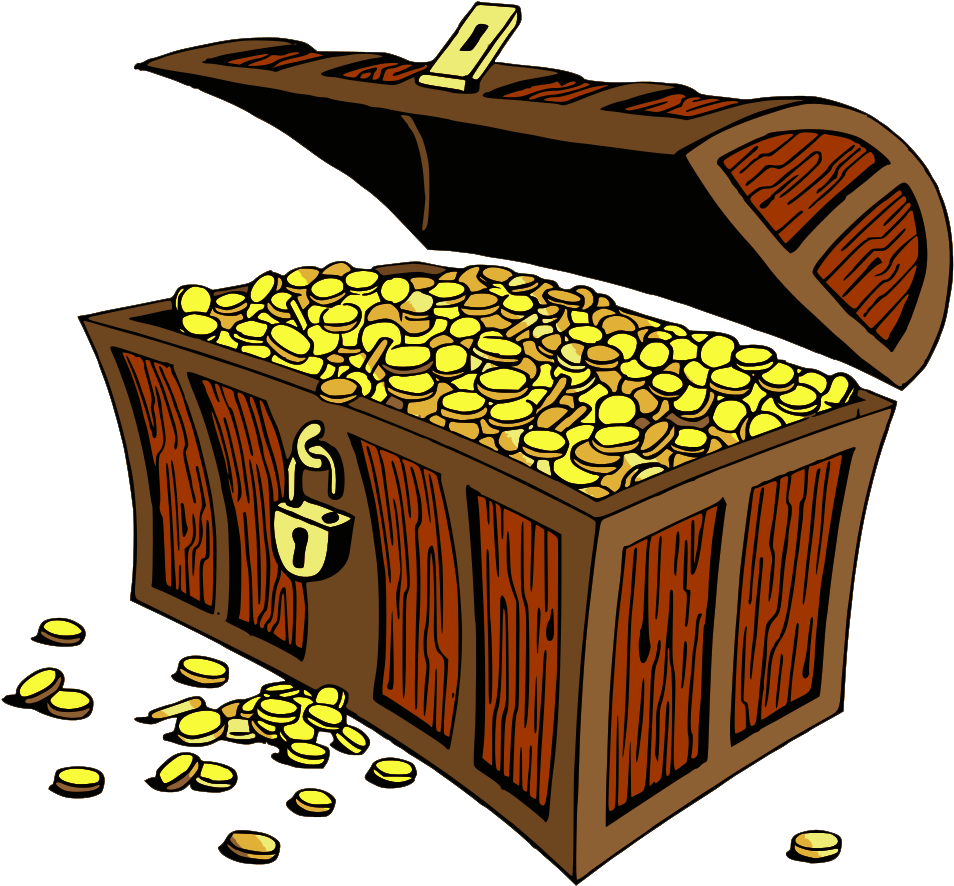Overflowing Treasure Chest Illustration.png PNG
