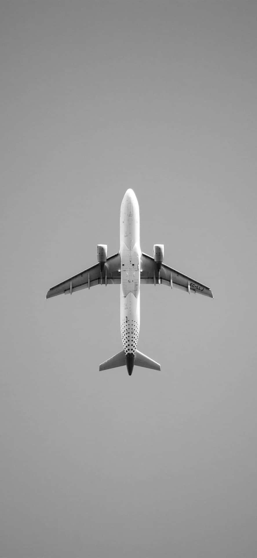 Overhead_ Airplane_ Black_and_ White Wallpaper