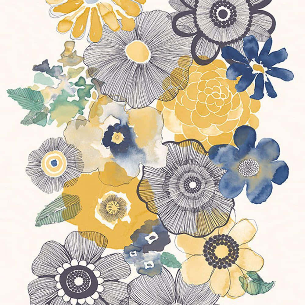 Overlapping Chic Flowers Wallpaper