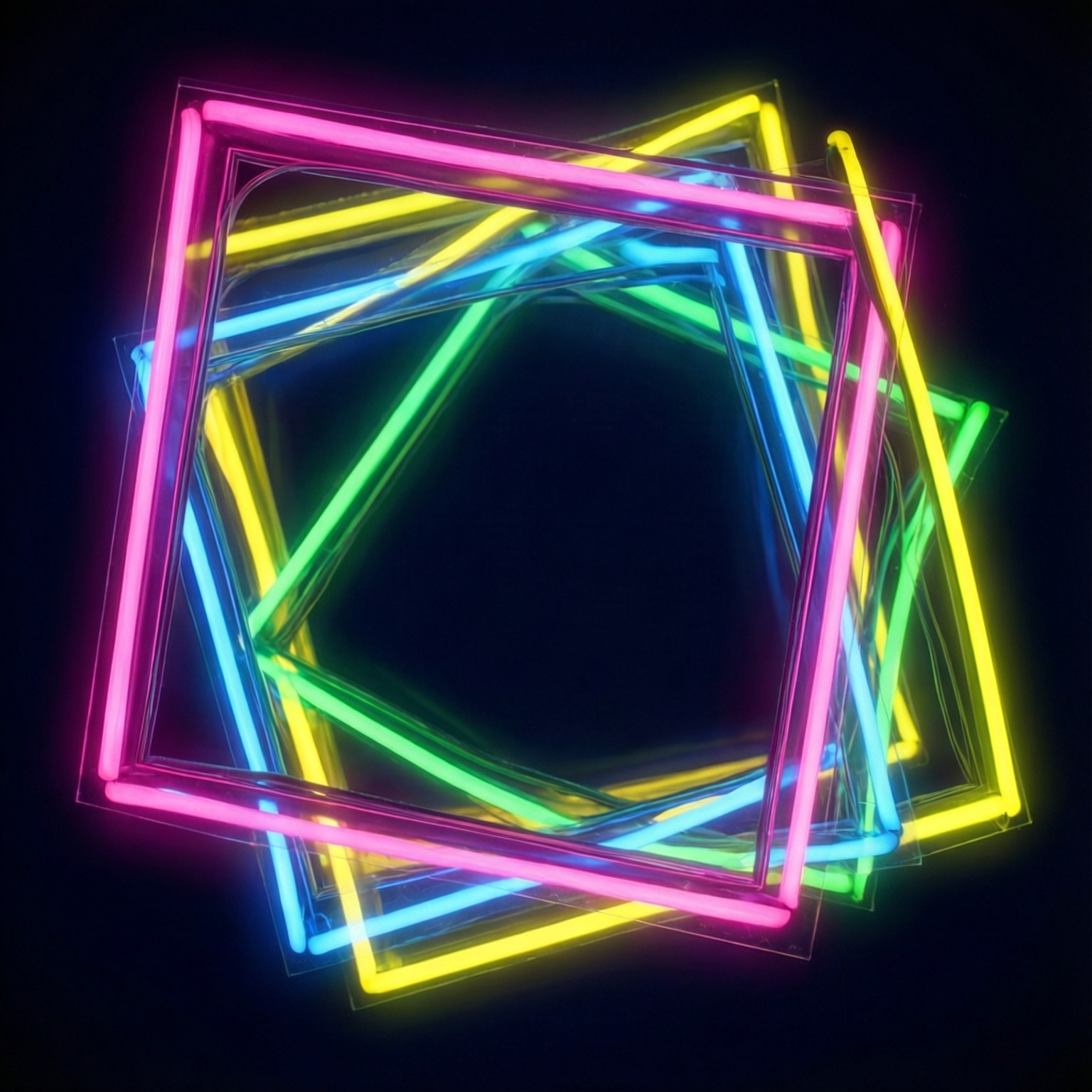 Overlappende Neonrammer Wallpapers
