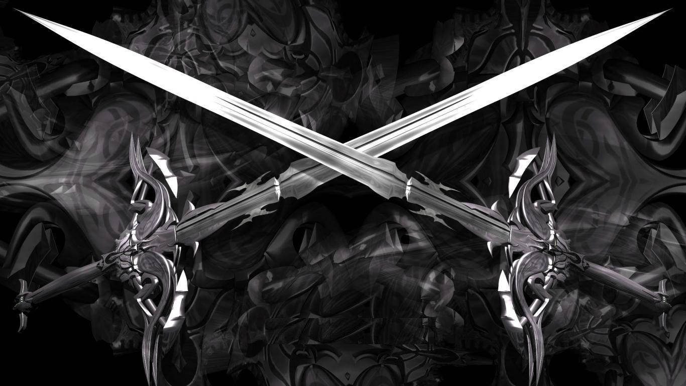Overlapping Sword Graphic Wallpaper
