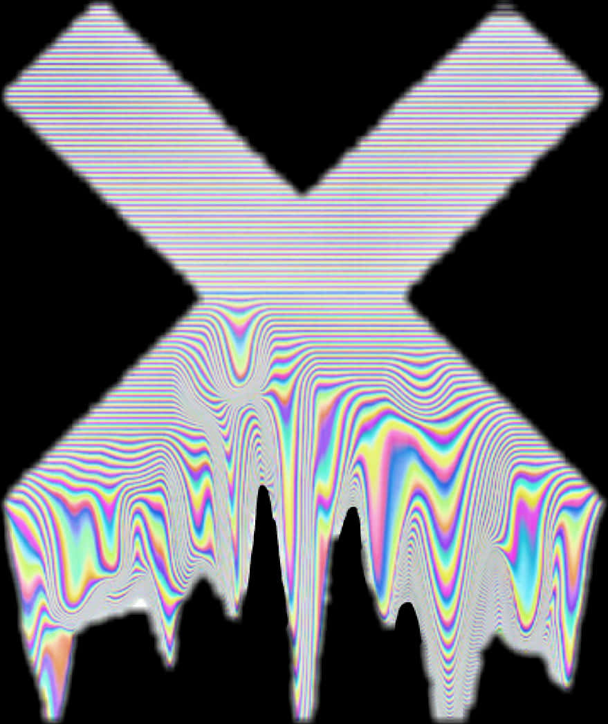 Glitch Letter X Overlay Picture