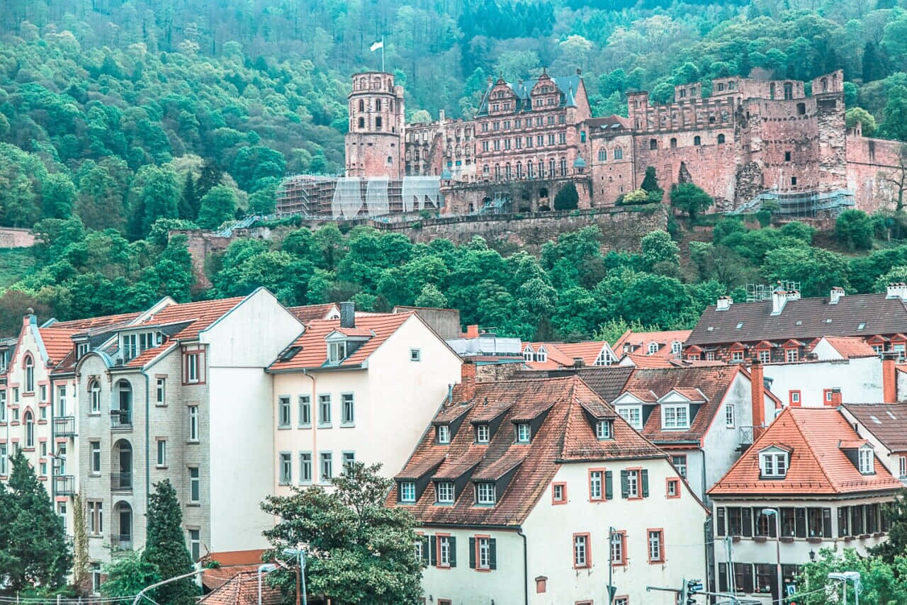 Panoramadel Castello Di Heidelberg Sfondo