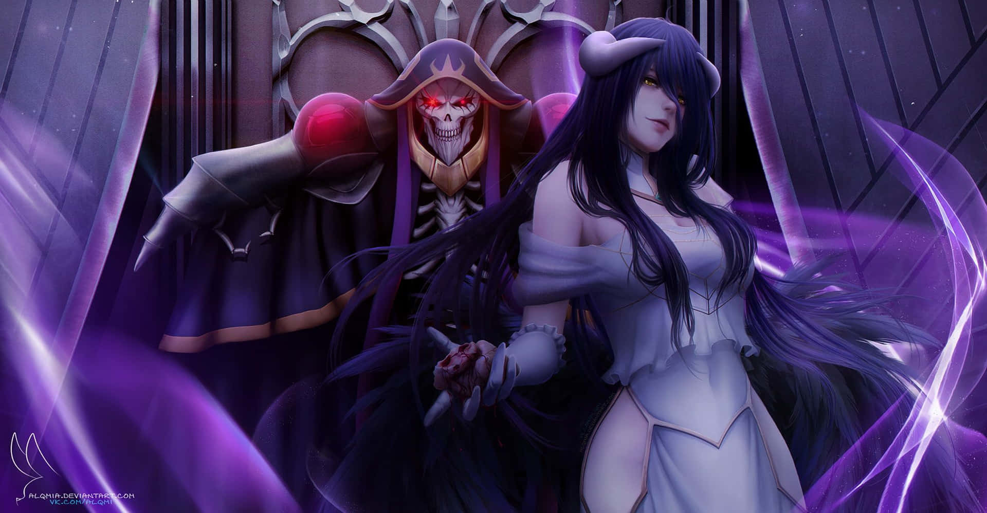 Overlord Albedo And Ainz Ooal Gown Picture