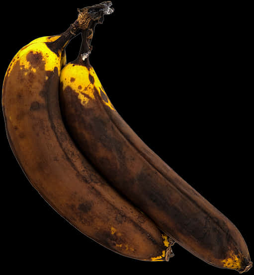 Overripe Bananas Black Background PNG