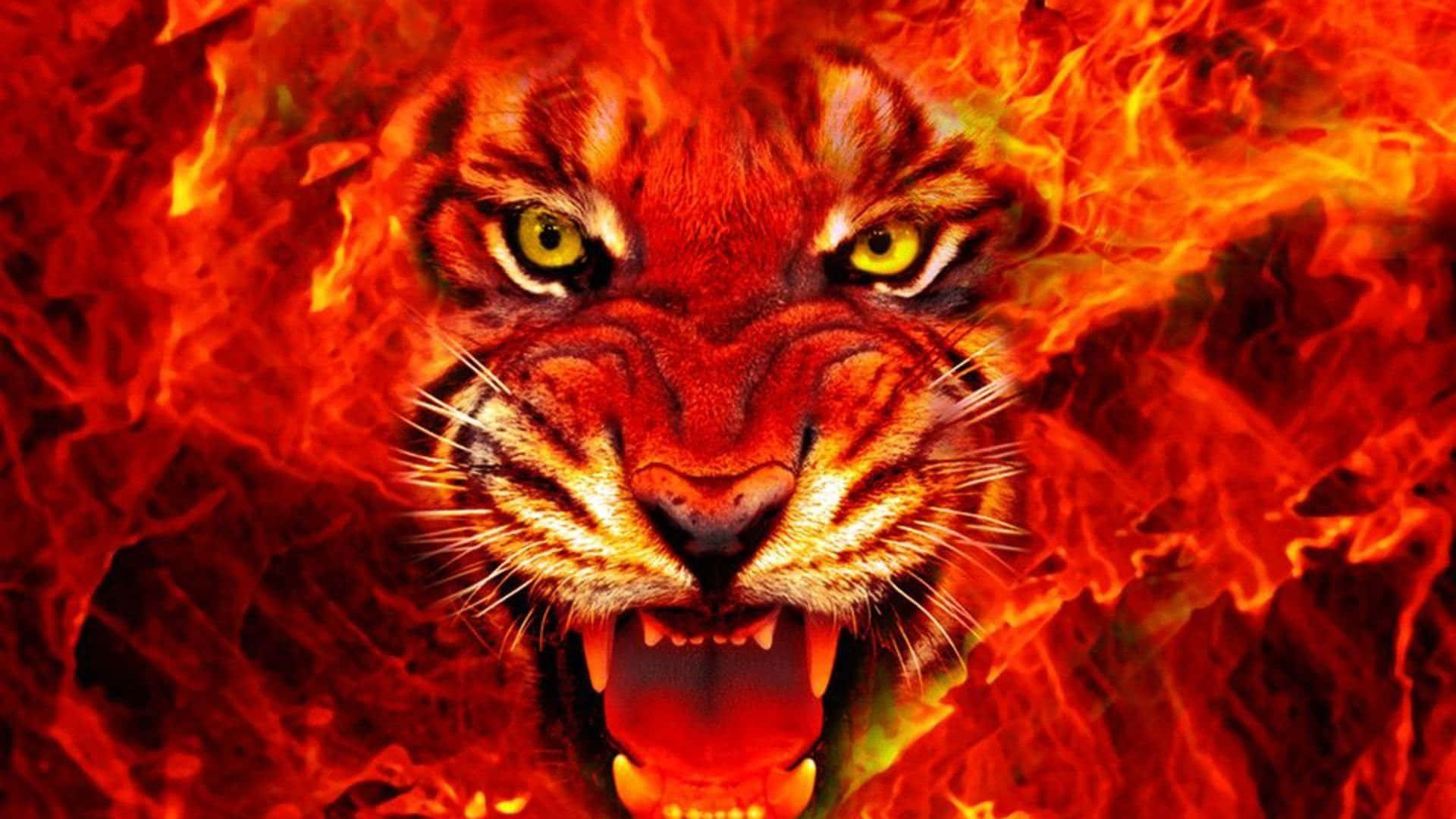 Overt Tiger Flames Wallpaper