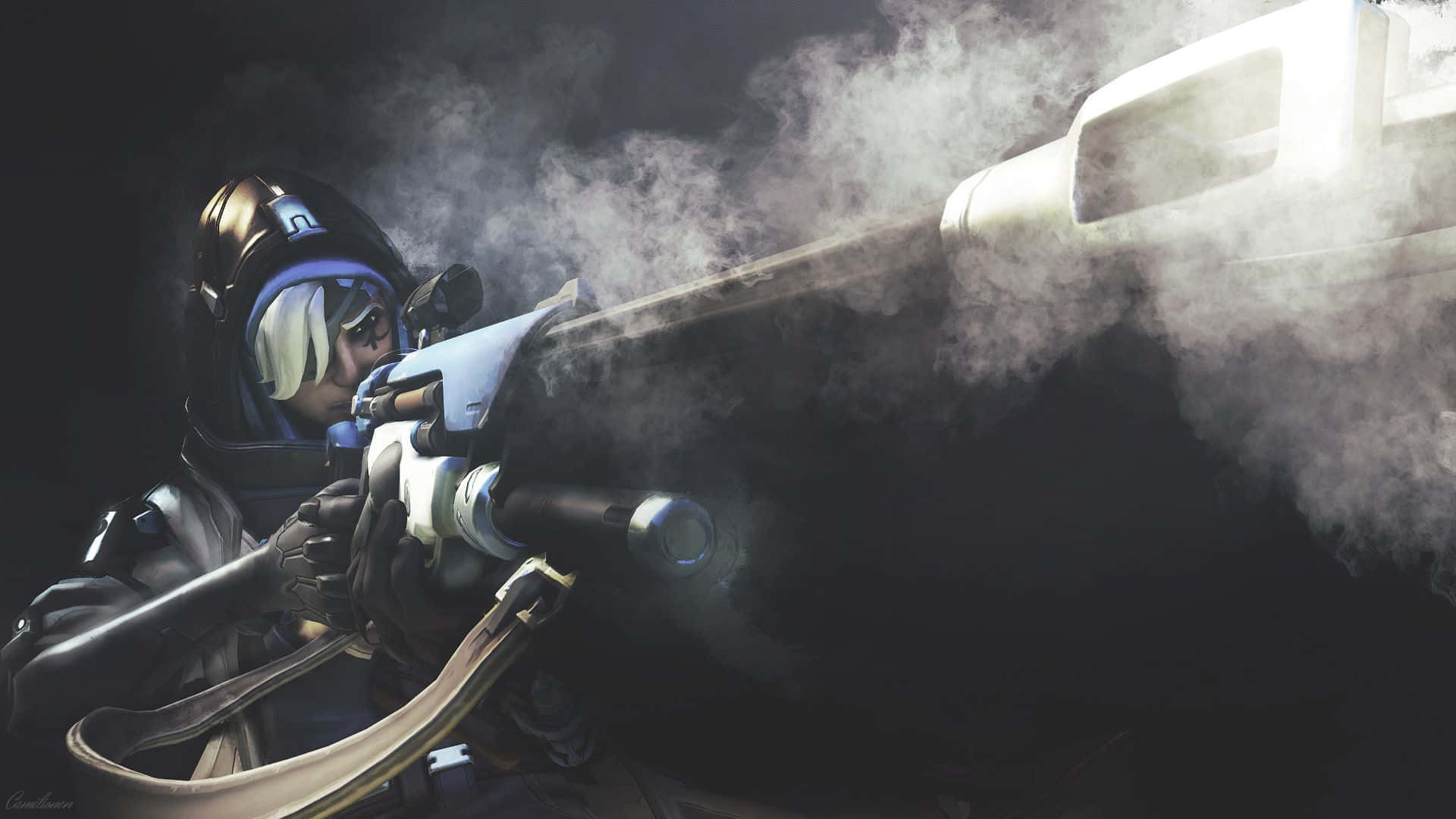 Sharpshooter Ana takes aim in Overwatch Wallpaper