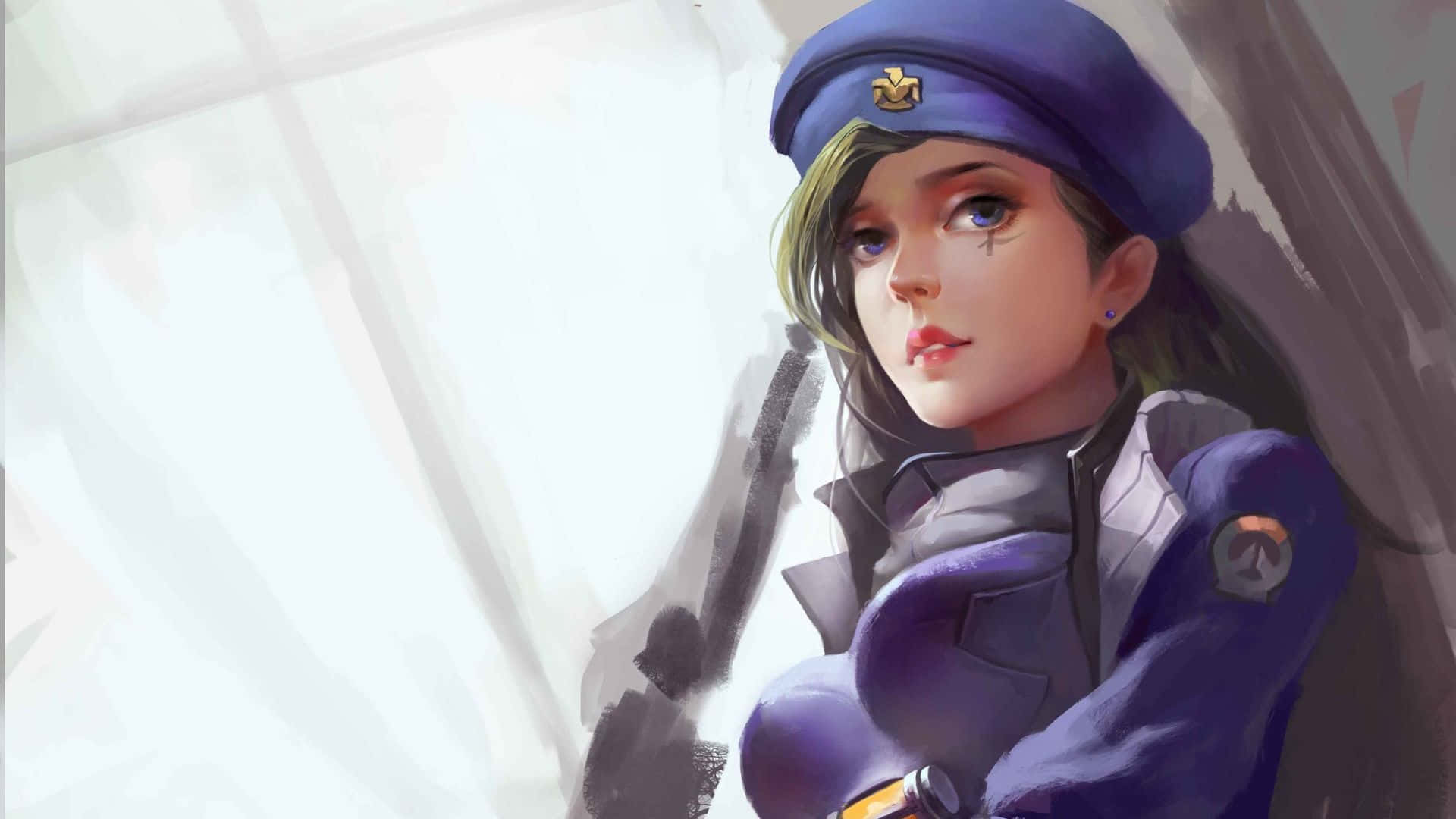 Overwatch Ana showcasing her sniping skills in a battlefield Wallpaper