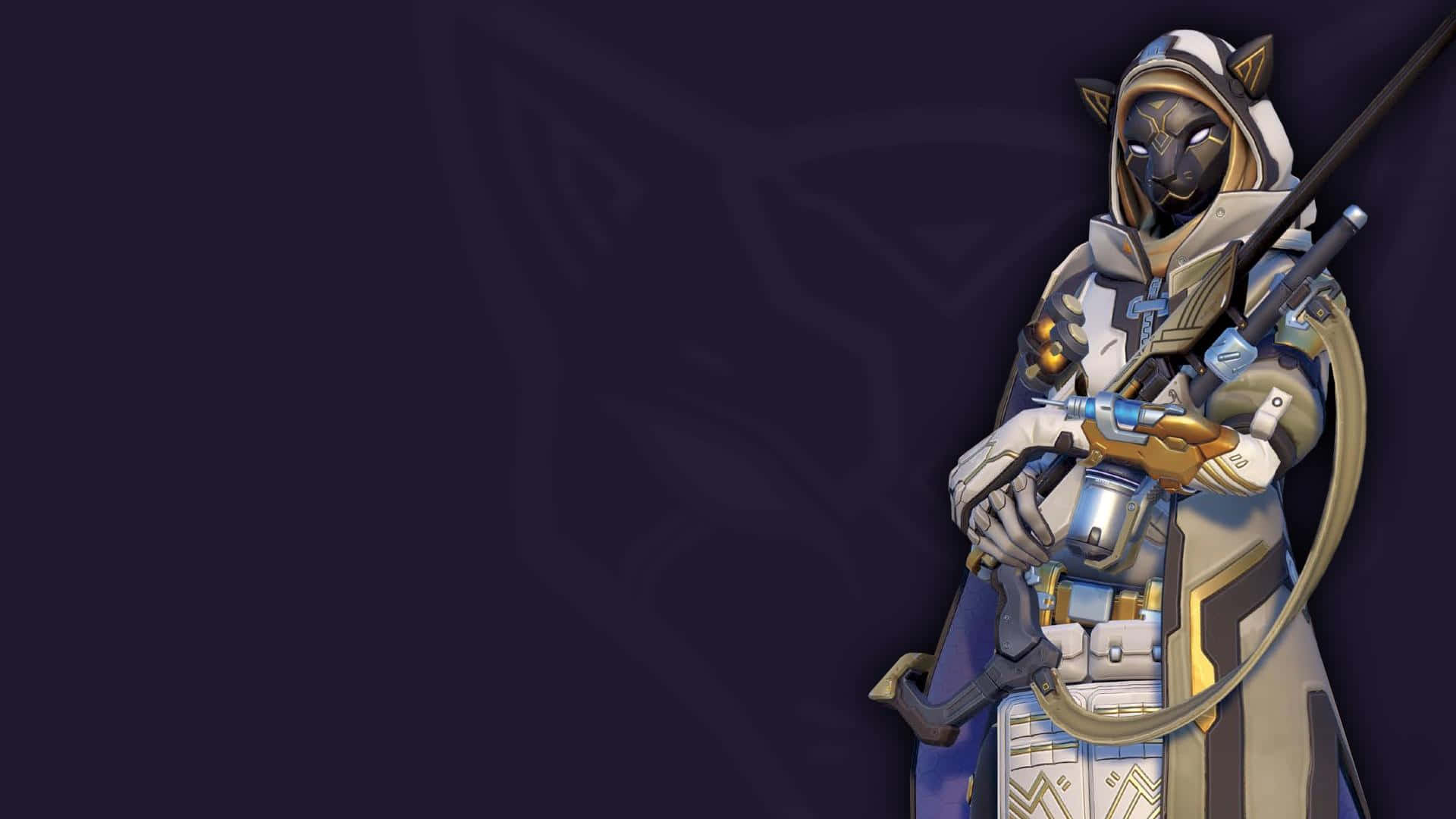 Legendary sniper Ana ready for action in Overwatch Wallpaper
