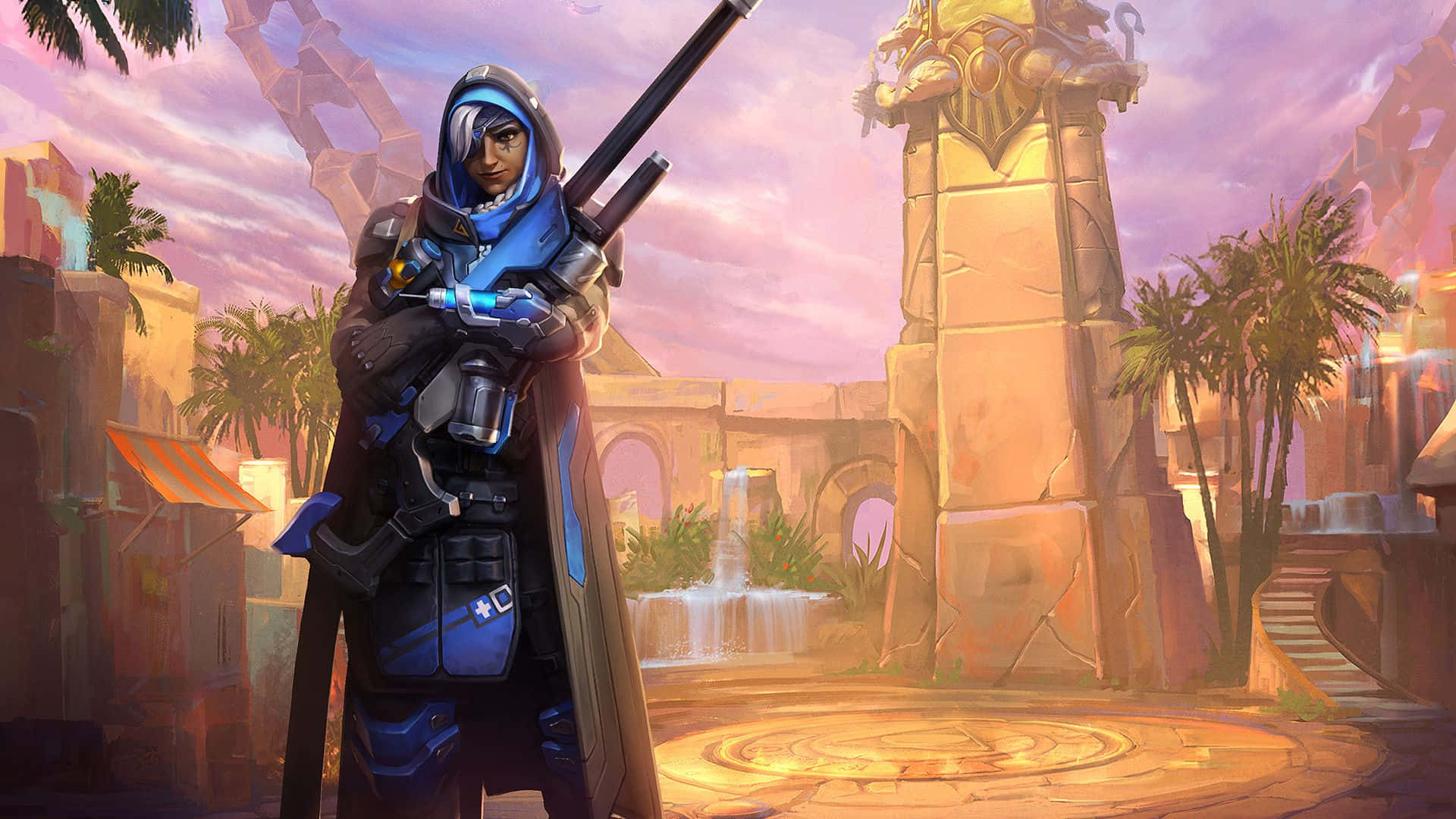 Overwatch Ana - A Fearless Sniper and Battlefield Healer Wallpaper