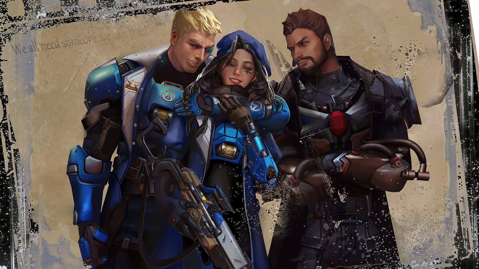 Skilled Sniper Ana in Overwatch Battle Wallpaper