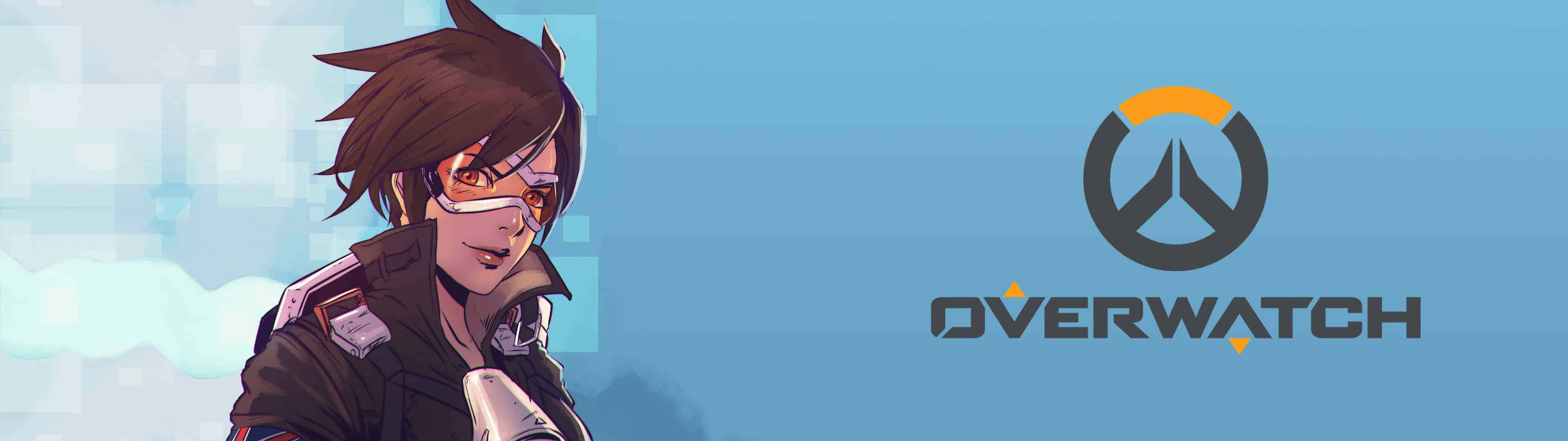 Overwatch - A Girl With Glasses And A Blue Background Wallpaper