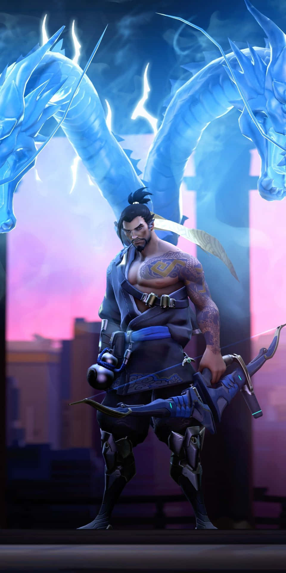 Master Archer Hanzo in Action Wallpaper