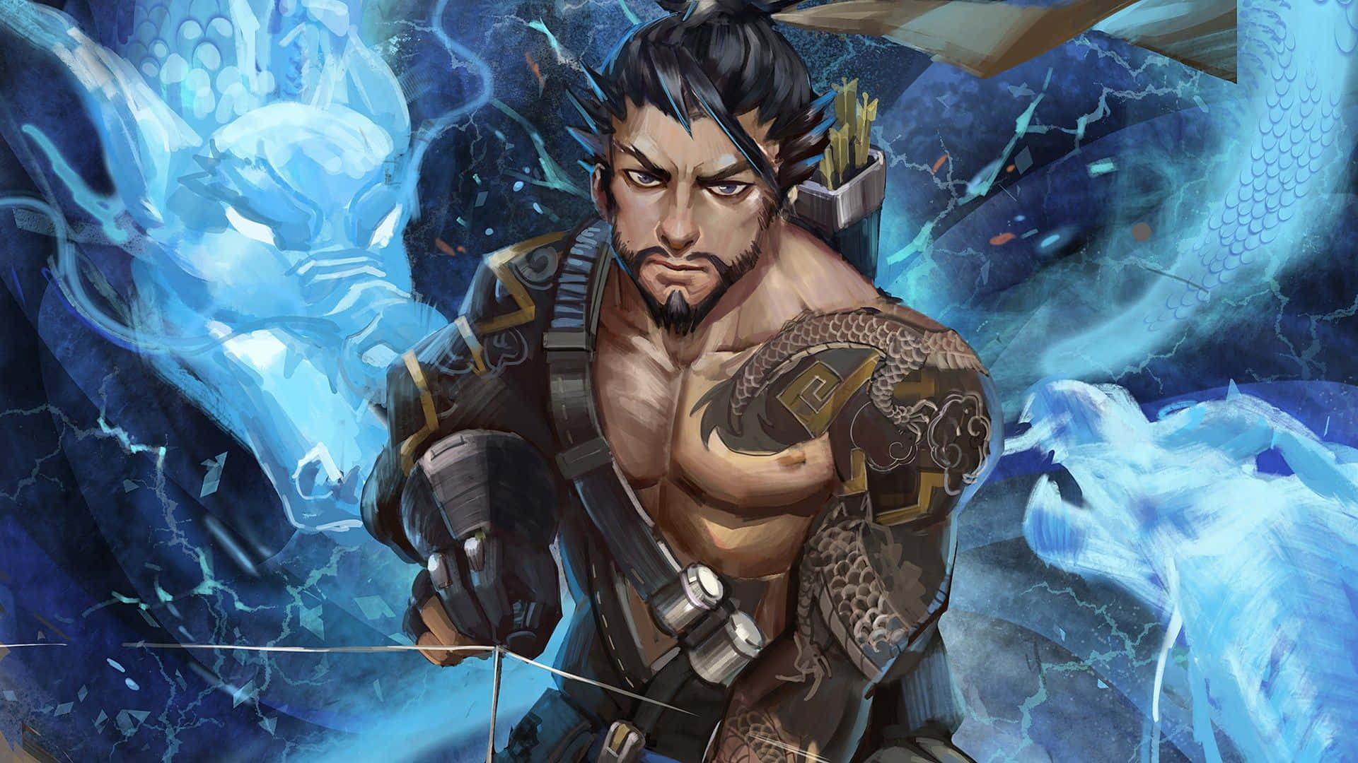 Hanzoshimada, Maestro Arquero De Overwatch, Preparándose Para La Batalla. Fondo de pantalla